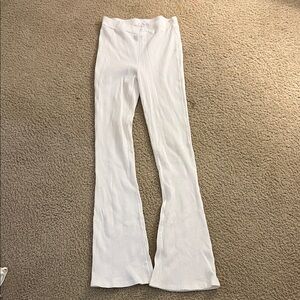 Emory Park White Ribbed Flare Pants